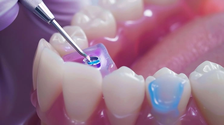 dentist applying dental bonding agent patients tooth 1359741 2268