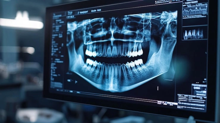 digital dental xray displayed monitor showcasing detailed view teeth jaw structure clinical setting 997641 30426