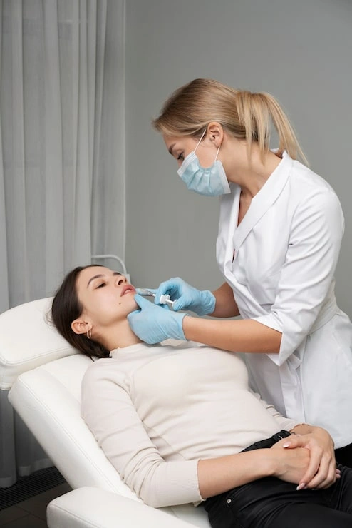medium shot doctor injecting lips 23 2149341848
