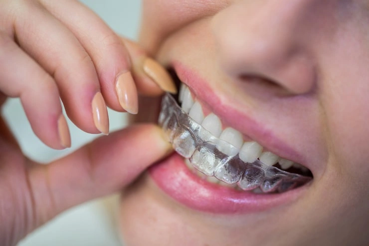 woman wearing orthodontic silicone invisible braces 107420 74181 1